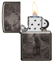 Купить Зажигалка ZIPPO Classic с покрытием Black Ice®, латунь/сталь, чёрная, глянцевая, 38x13x57 мм арт. 49059