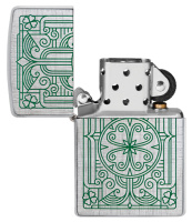 Купить Зажигалка ZIPPO Luck Design с покрытием Brushed Chrome, латунь/сталь, серебристая, 38x13x57 мм арт. 49593