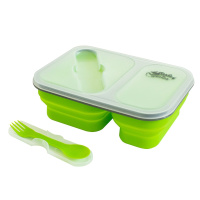 Купить Tramp контейнер силиконовый 2 отсека с ловилкой.Оливковый. арт. TRC-090