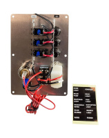 Купить Панель бортового питания 3 переключателя, предохранители, прикуриватель, заряд батарей (упаковка из 24 шт.) арт. 10500_pkg_24