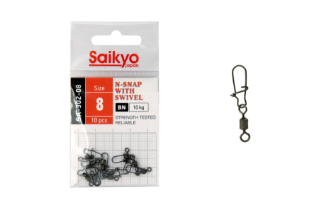 Купить Вертлюг с застежкой Saikyo SA-302-08 - 10 шт арт. SA-302-08