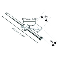 Купить Опора транцевая РТ 283x55, нерж. сталь арт. S.62SS