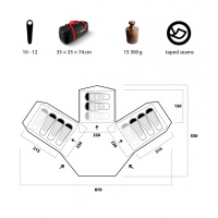 Купить Палатка Trimm Family BUNGALOW II, песочный 8+3, 49717 арт. 49717
