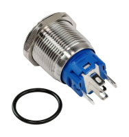 Купить Кнопка с фиксацией, подсветка синяя, 12 В, д. 19мм арт. 4620136058834