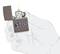 Купить Зажигалка ZIPPO Zippo Design с покрытием Black Ice®, латунь/сталь, чёрная, глянцевая, 38x13x57 мм арт. 49417