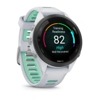 Купить GARMIN FORERUNNER 265S, Black Bezel with Whitestone Case and Whitestone/Neo Tropic Silicone Band арт. 010-02810-54