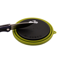 Купить Tramp Тарелка силиконовая с пластиковым дном 550 мл, TRC-123, оливковый арт. TRC-123