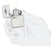 Купить Зажигалка ZIPPO Retro Fridge Design с покрытием White Matte, латунь/сталь, серебристая, 38x13x57 мм арт. 49636