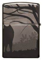 Купить Зажигалка ZIPPO Classic с покрытием Black Ice®, латунь/сталь, чёрная, глянцевая, 38x13x57 мм арт. 49188