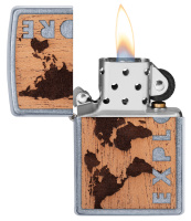 Купить Зажигалка ZIPPO WOODCHUCK с покрытием Street Chrome™, латунь/сталь/дерево, серебристая, 38x13x57 мм арт. 49171