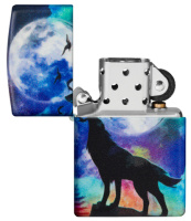Купить Зажигалка ZIPPO Wolf Design с покрытием 540 Matte, латунь/сталь, разноцветная, матовая, 38x13x57 мм арт. 49683