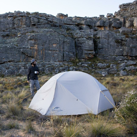 Купить Палатка Naturehike Mongar NH17T007-M 20D  двухместная сверхлегкая , серая, 6927595708071 арт. 6927595708071