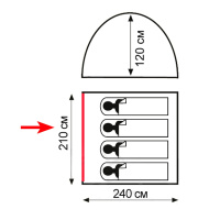 Купить Палатка Totem Summer 4 (V2) (зеленый) арт. TTT-029