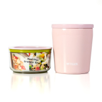 Купить Термос для еды с контейнерами Tiger LCC-A030 Pink (цвет розовый) арт. LCC-A030 P