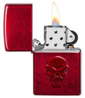 Купить Зажигалка ZIPPO Doom с покрытием Candy Apple Red, латунь/сталь, красная, глянцевая, 38x13x57 мм арт. 21186