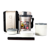 Купить Термос для еды с контейнерами Tiger LWU-B200 Warm Silver (цвет - серебряный) арт. LWU-B200 SE