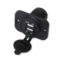 Купить Панель с двойным USB разъемом и подсветкой NEKEKE 12-24V, прямоуг., фронт. арт. DS2113