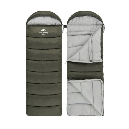 Купить Спальный мешок Naturehike U Series Двойной хлопок осень-зима Green U250S, молния слева, 6927595764305L арт. 6927595764305L