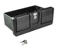 Купить Ящик для мелочей врезной, с замком и складными подстаканниками, черный арт. 71054