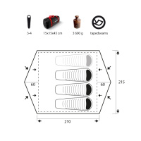 Купить Палатка Trimm Adventure GLOBE-D, зеленый 3+1, 51539 арт. 51539