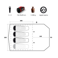 Купить Палатка Trimm Outdoor EAGLE, песочный 3+1, 44133 арт. 44133