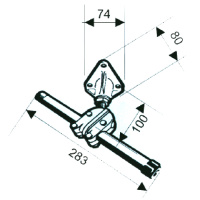 Купить Опора регулируемая РТ 283х100мм, алюминий, нерж.сталь. арт. S.39
