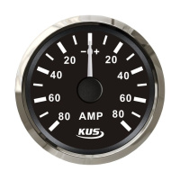 Купить Амперметр аналоговый -/+80 А, черный циферблат, нержавеющий ободок, д. 52 мм арт. KY06005