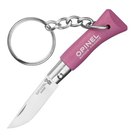 Купить Нож-брелок Opinel №2, нержавеющая сталь, розовый, 001842 арт. 001842