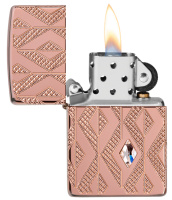 Купить Зажигалка ZIPPO Armor® Geometric с покрытием Rose Gold, латунь/сталь, розовое золото, 38x13x57 мм арт. 49702