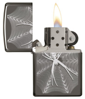 Купить Зажигалка ZIPPO Classic с покрытием Black Ice®, латунь/сталь, чёрная, глянцевая, 38x13x57 мм арт. 29733