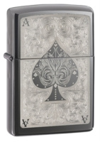 Купить Зажигалка ZIPPO Classic с покрытием Black Ice ®, латунь/сталь, чёрная, глянцевая, 38x13x57 мм арт. 28323