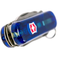 Купить Нож-брелок Victorinox Classic Midnite Manager, 58 мм, 10 функций, синий полупрозрачный арт. 0.6366.T2