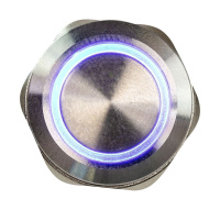 Купить Кнопка с фиксацией, подсветка синяя, 12 В, д. 19мм арт. 4620136058834