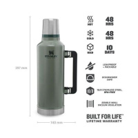 Купить Термос Stanley Classic (2,3 литра), темно-зеленый арт. 10-07935-044