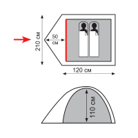 Купить Totem палатка Trek 2 (V2) (зеленый) арт. TTT-021
