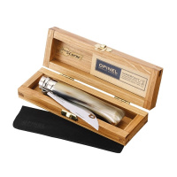 Купить Нож Opinel №8, нержавеющая сталь, полированный клинок, рукоять светлый рог буйвола, дерев футляр, 000980 арт. 000980