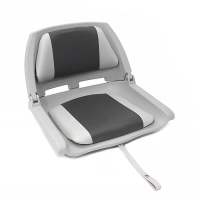 Купить Сиденье пластмассовое складное с подложкой Molded Fold-Down Boat Seat,серо-чёрное арт. 75109GC