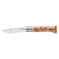 Купить Нож Opinel №8 Alpine adventures, нержавеющая сталь, рукоять дуб, гравировка лыжи, 002188 арт. 002188