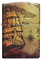 Купить Зажигалка Zippo Pirate Ship с покрытием White Matte, латунь/сталь, белая, матовая, 38x13x57 мм арт. 49355
