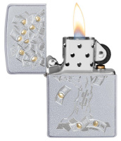 Купить Зажигалка ZIPPO Money Tree Design с покрытием Satin Chrome, латунь/сталь, серебристая, 38x13x57 мм арт. 29999