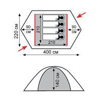 Купить Tramp палатка Rock 4 (V2) арт. TRT-29