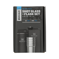 Купить Набор подарочный Stanley Adventure (фляга 0,23 л+стопки 4 шт по 59 мл+футляр), черный арт. 10-01883-035