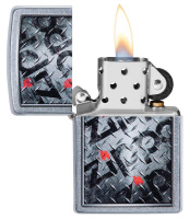 Купить Зажигалка ZIPPO Diamond с покрытием Street Chrome™, латунь/сталь, серебристая, матовая, 38x13x57 мм арт. 29838
