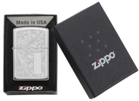 Купить Зажигалка ZIPPO Venetian® с покрытием High Polish Chrome, латунь/сталь, серебристая, 38x13x57 мм арт. 352
