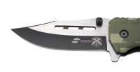 Купить Нож складной Stinger, 88 мм (серебристый), материал рукояти: алюминий (зелёный камуфляж) арт. FK-008H