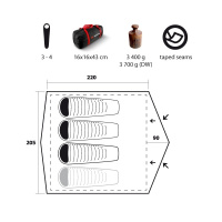Купить Палатка Trimm Trekking LARGO, песочный 3+1, 44126 арт. 44126