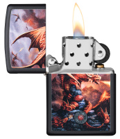 Купить Зажигалка ZIPPO Anne Stokes с покрытием Black Matte, латунь/сталь, чёрная, матовая, 38x13x57 мм арт. 49097