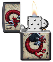 Купить Зажигалка ZIPPO Dragon Ace с покрытием Black Matte, латунь/сталь, чёрная, матовая, 38x13x57 мм арт. 29840