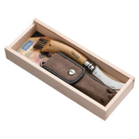 Купить Нож грибника Opinel №8,  нержавеющая сталь, рукоять дуб, чехол, деревянный футляр, 001327 арт. 001327