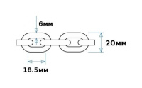 Купить Цепь якорная нержавеющая 6мм, DIN766 (упаковка из 100 шт.) арт. 41106_pkg_100